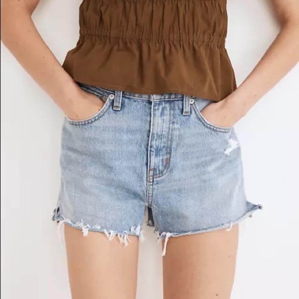Madewell jean shorts with side slit